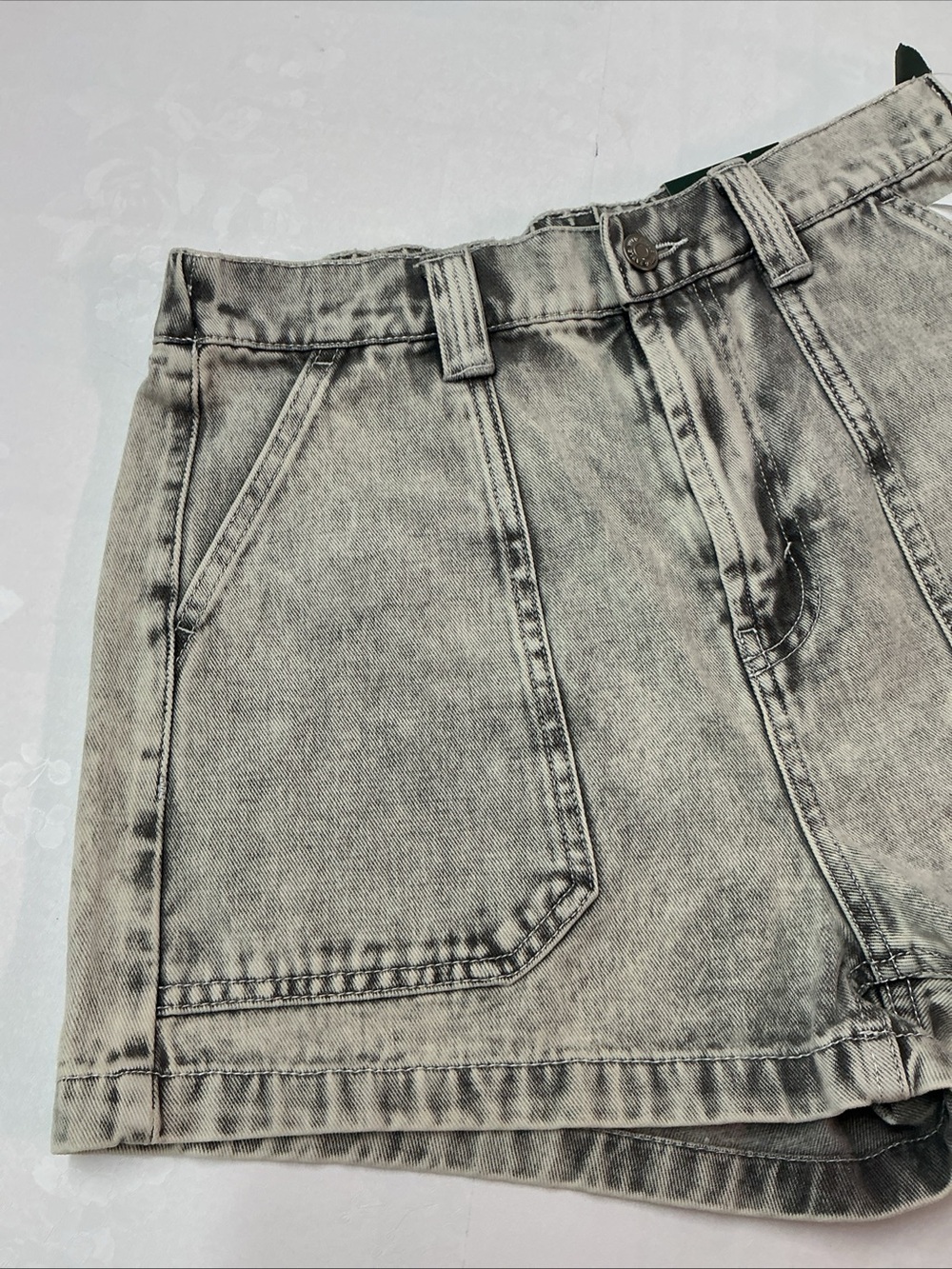 wild fable Washed Gray High-Rise Denim Shorts - Picture 5 of 5